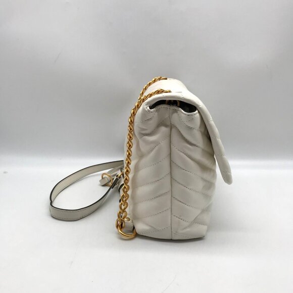 Tory Burch Ivory Leather Kira Chevron Convertible Shoulder Bag - Picture 3 of 11